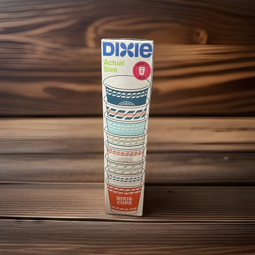 Dixie Multi Purpose Cups 3 oz Throwback Pack‎ Vintage Designs Sealed 2019